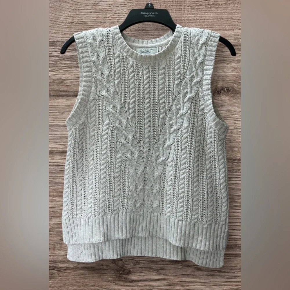Rachel Zoe Cable Knit Sweater Vest Size S - Picture 2 of 10